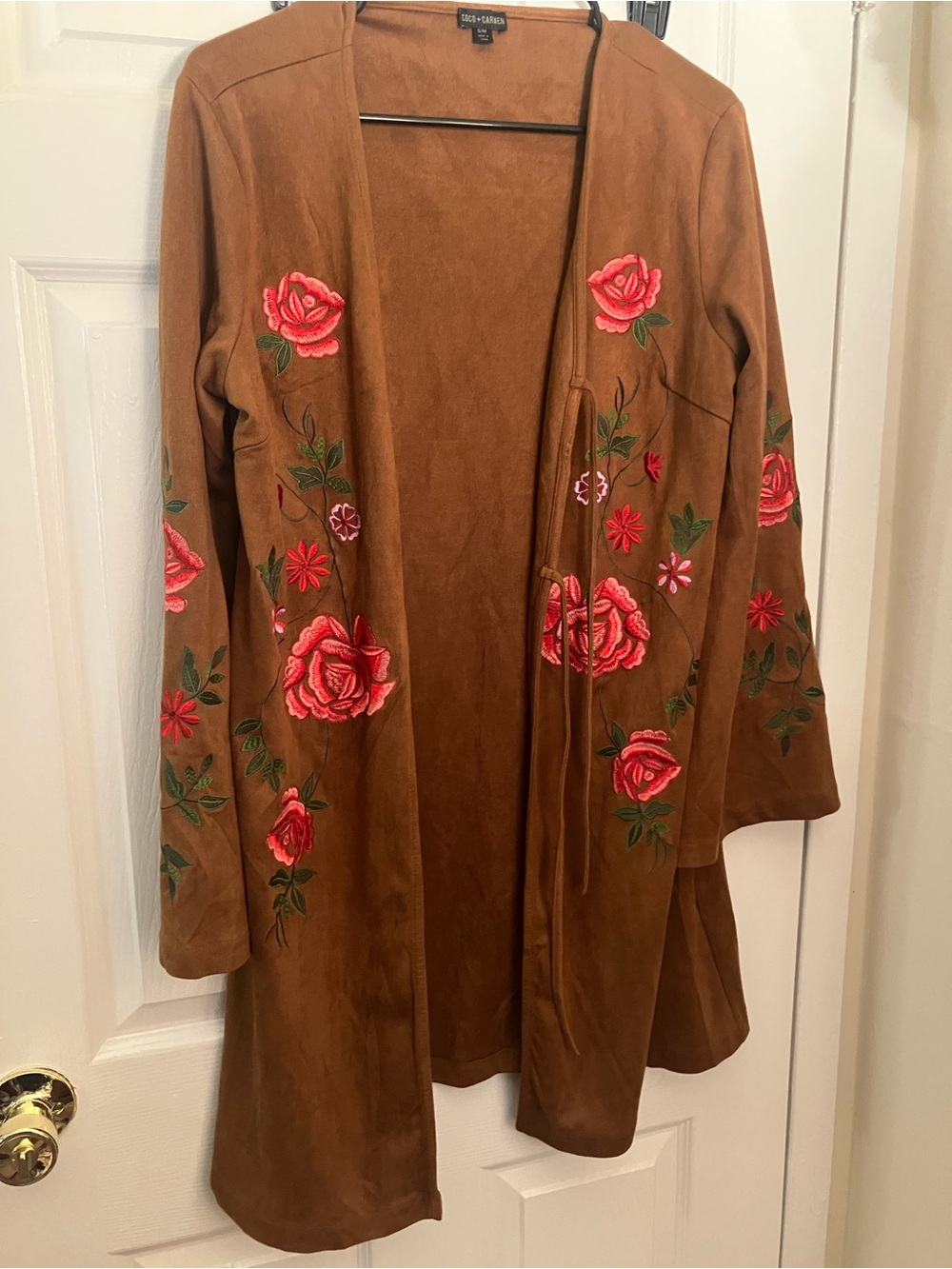 Coco & Carmen Faux Suede Embroidered Jacket S/M
